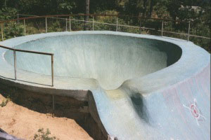 The concrete bowl at the Chatham Skate Park on Cape Cod